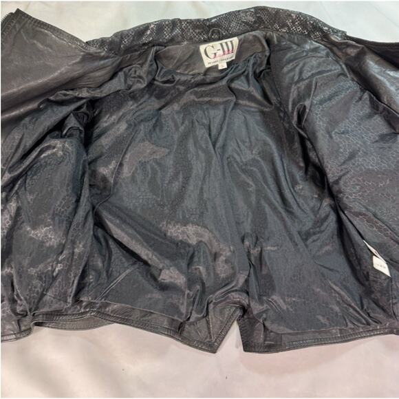 Vintage Leather Jacket G-III G3 Women's Large Black Coat Short Waist Length - Picture 6 of 8